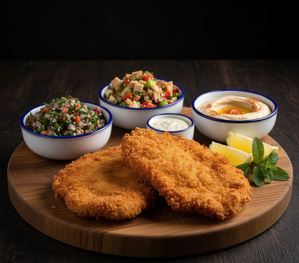 وجبة سنيتشل مع سلطات