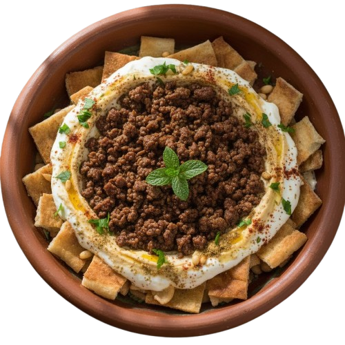 فتة مع لحمة