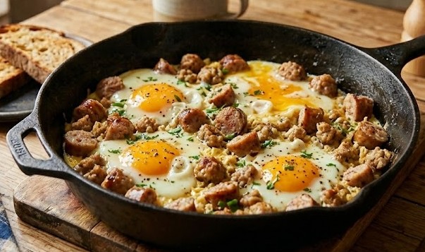 نقانق مع بيض