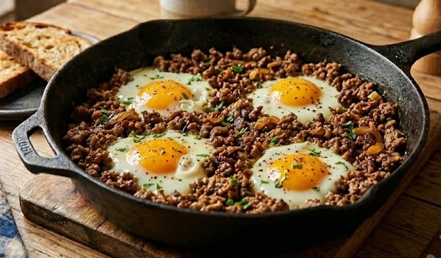 لحمة مع بيض