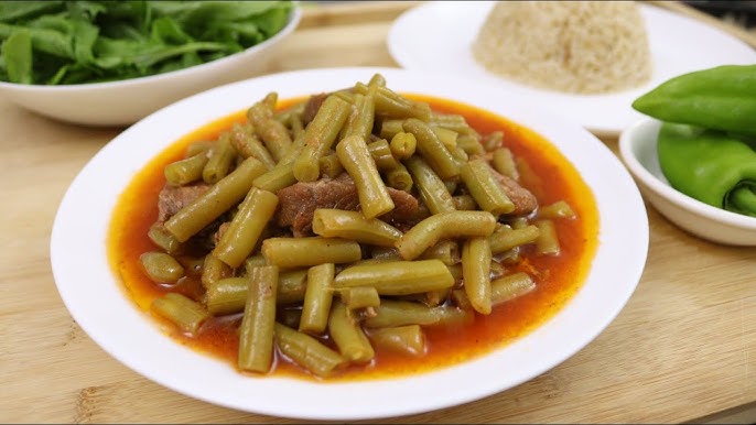 فاصوليا خضراء لحمه خاروف 