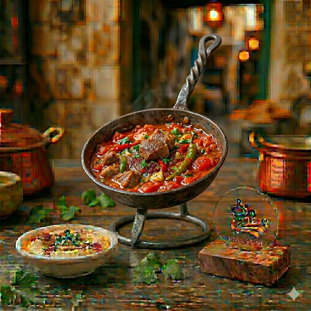قلايه بندوره مع لحمه