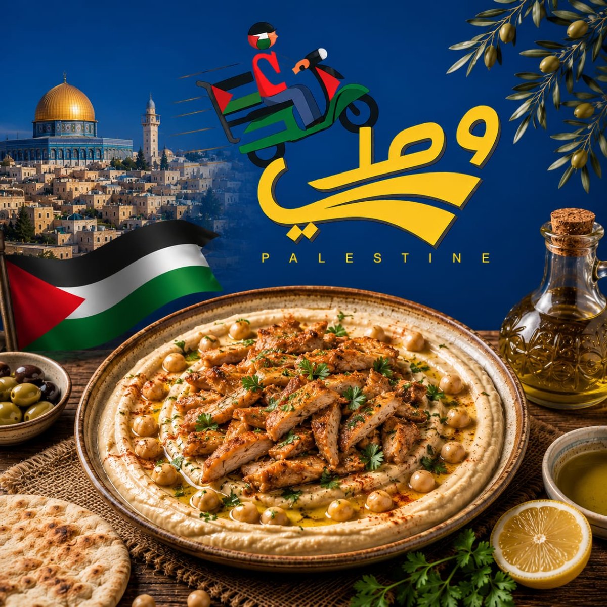 صحن حمص مع مسحب 