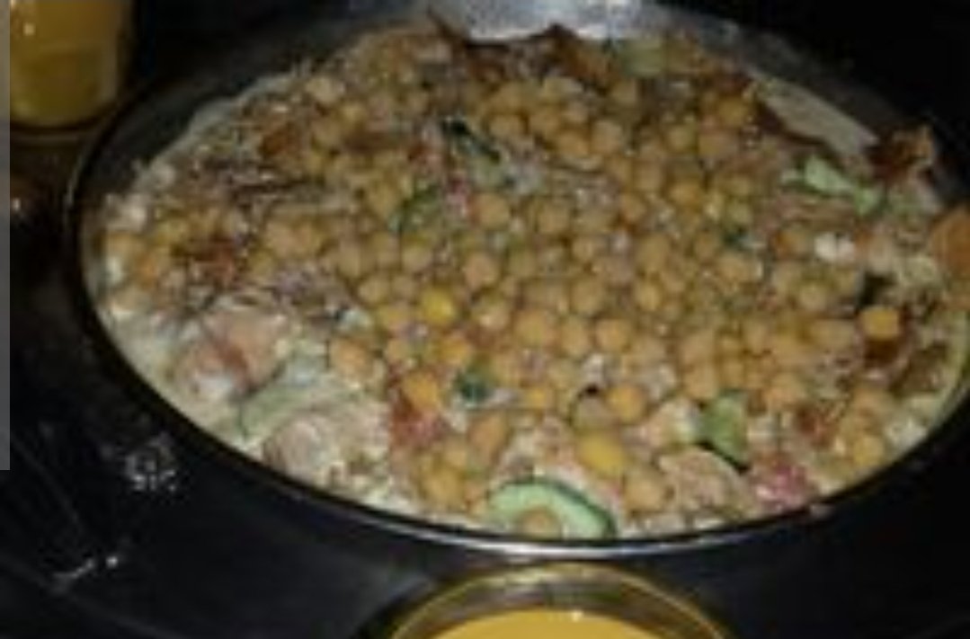 وجبة قدرة حمص وثومه مع لبن